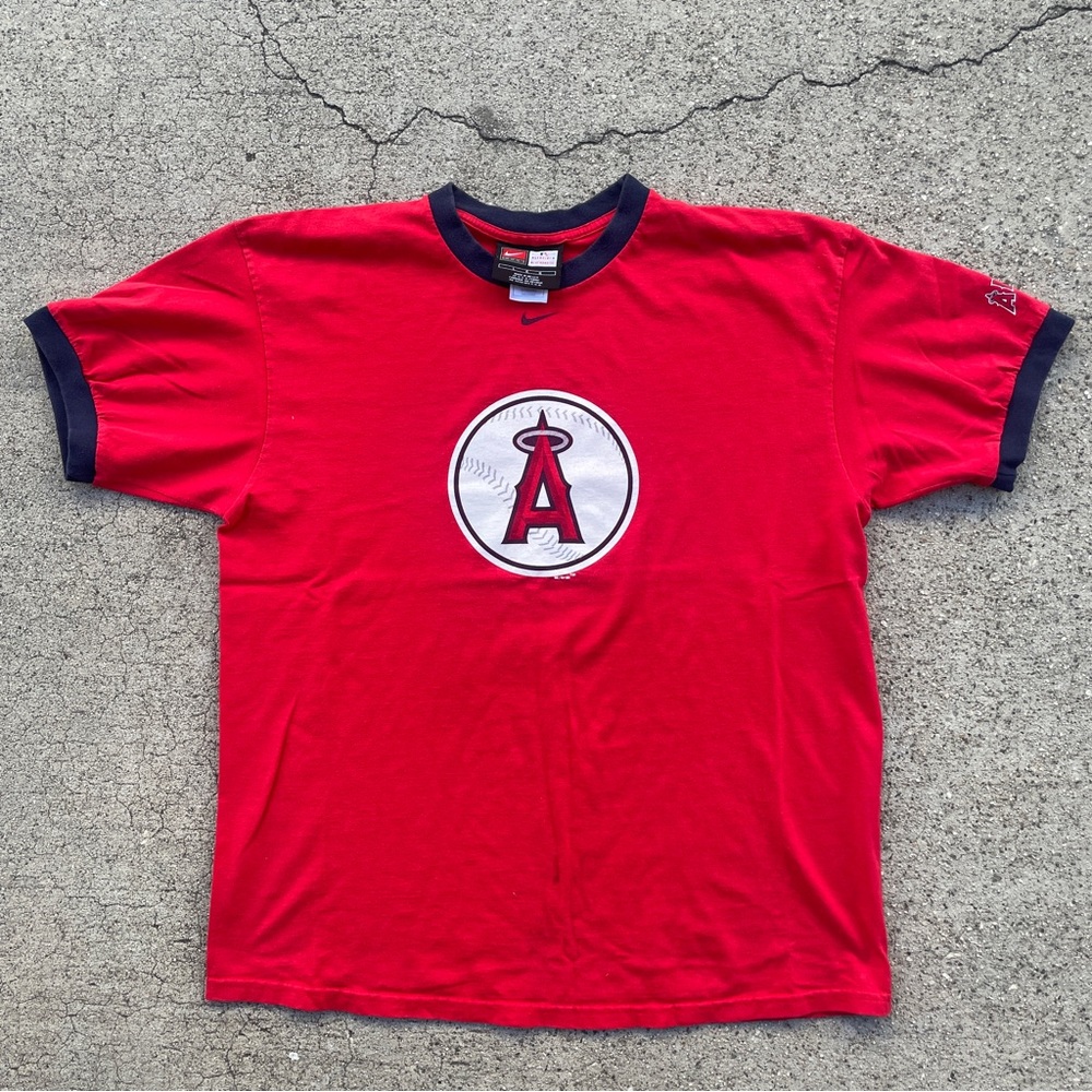 Nike Los Angeles Angels Center Check Tee Shirt Size Men’s Size Large Vintage